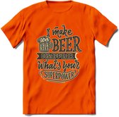 I Make Beer Disappear T-Shirt | Bier Kleding | Feest | Drank | Grappig Verjaardag Cadeau | - Oranje - XL