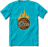 Bierdopje T-Shirt | Bier Kleding | Feest | Drank | Grappig Verjaardag Cadeau | - Blauw - S