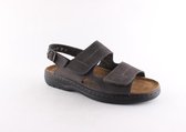 Solidus, 78061 20420, Grijs kleurige heren sandalen met klittenband sluiting