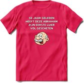 50 jaar geleden T-Shirt | Grappig Abraham 50 Jaar Verjaardag Kleding Cadeau | Dames – Heren - Roze - L