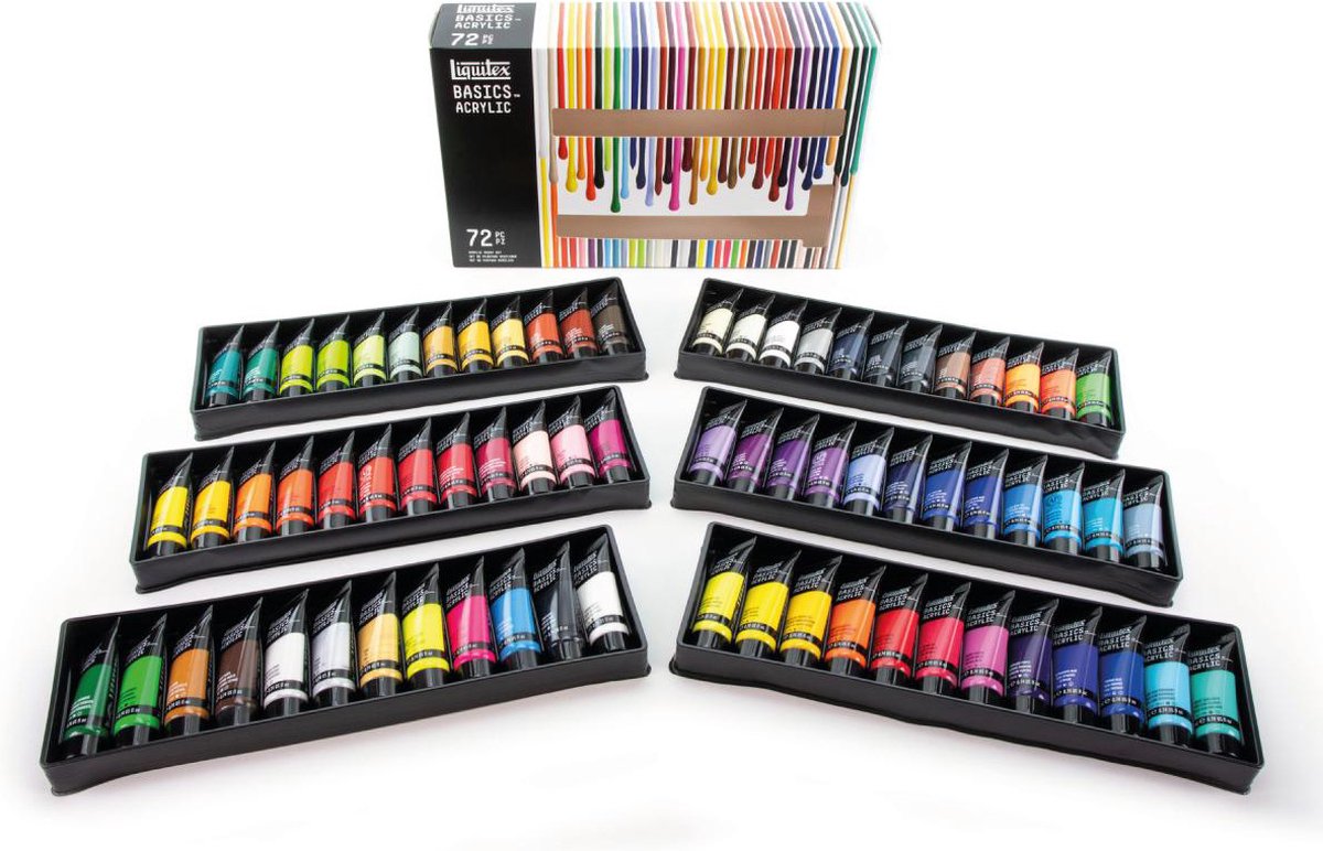 Liquitex 3699401 Basics Acrylverf Set – 72 x 22 ml Tubes | Kunstenaars Acrylverf | Middelmatige Viscositeit | Lichtechte Kleuren voor Schilderen, Canvas & Hobby — afbeelding 8