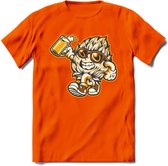 Hopman T-Shirt | Bier Kleding | Feest | Drank | Grappig Verjaardag Cadeau | - Oranje - 3XL