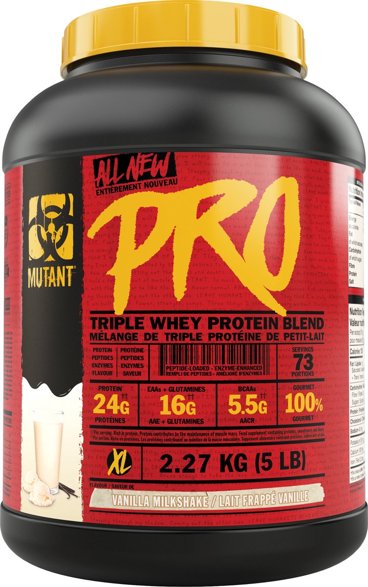 Mutant Hardcore Whey (5lbs) Vanilla Ice Cream - Eiwitten - Wei-eiwit Mix