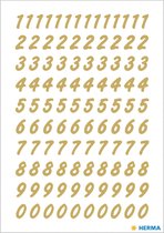 Huismerk Herma 4151 Etiket met getallen 0-9 8mm Goud-Transparant