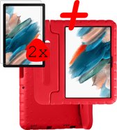 Hoesje Geschikt voor Samsung Galaxy Tab A8 Hoesje Kinder Hoes Shockproof Kinderhoes Met 2x Screenprotector - Kindvriendelijk Hoesje Geschikt voor Samsung Tab A8 Hoes Kids Case - Rood