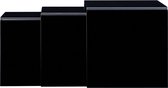 vidaXL 3-delige Salontafelset 42x42x41,5 cm gehard glas zwart