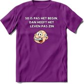 50 is pas het begin T-Shirt | Grappig Abraham 50 Jaar Verjaardag Kleding Cadeau | Dames – Heren - Paars - L