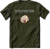 Een halve eeuw nu afgerond T-Shirt | Grappig Abraham 50 Jaar Verjaardag Kleding Cadeau | Dames – Heren - Leger Groen - L