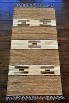 Handgemaakt Kelim vloerkleed 90 cm x 160 cm - Naturel Wol tapijt Kilim Uit Egypte - Handgeweven Loper tapijt - Woonkamer tapijt