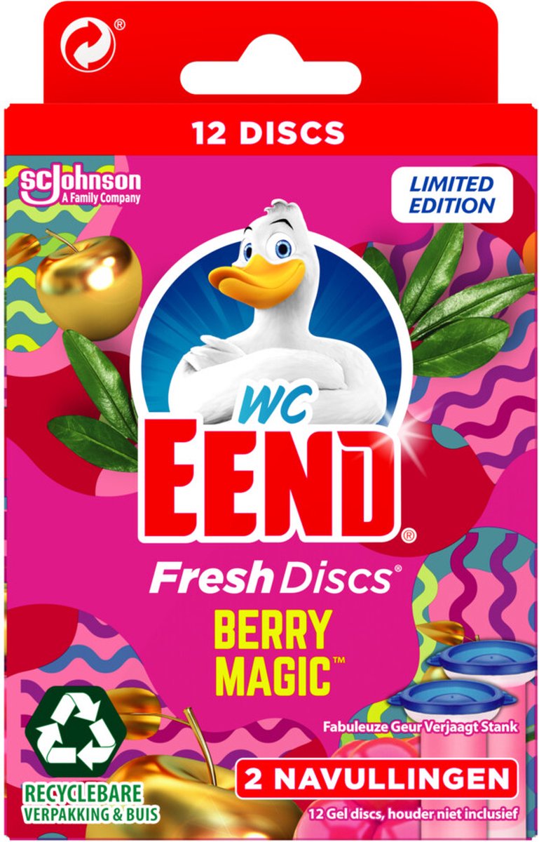Goedkoopste 5x WC Eend Fresh Discs Navul Duo Berry Magic 12 stuks