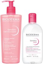 Bioderma Sensibio H2o Sensitive Skin Cleanser 500ml   Bioderma Sensibio Cleansing Gel 500ml Set 2 Pieces