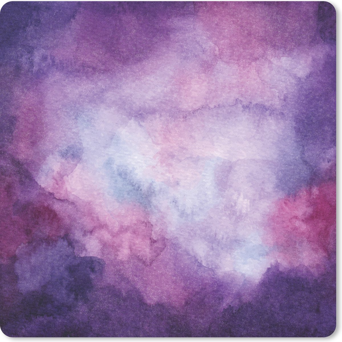 Muismat 30x30 cm - Mousepad Waterverf - Paars - Schilderij - Muismatten