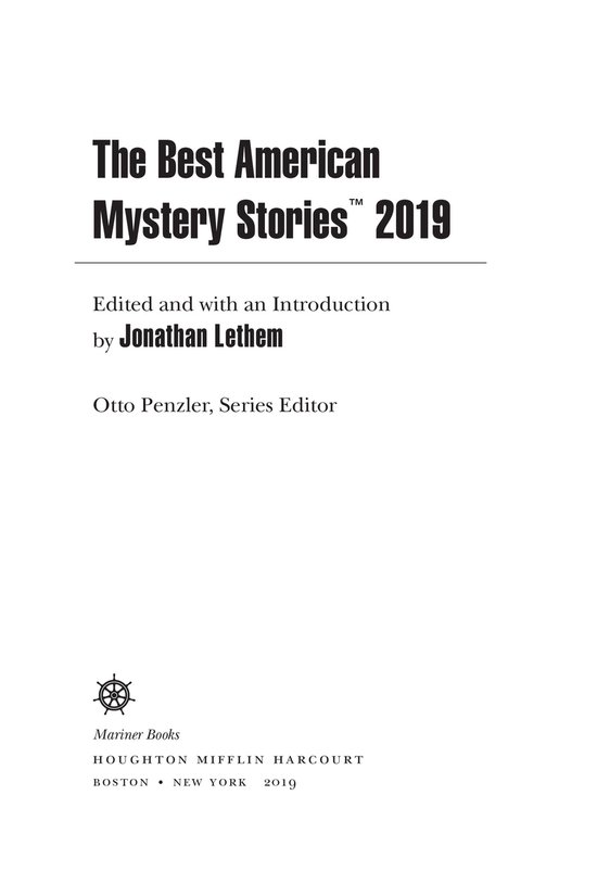Omslag van The Best American Mystery Stories 2019