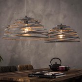 Crea Hanglamp 2xØ50 halfrond staaldraad gedraaid / Grijs - Industrieel meubels  - Design