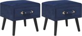 Decoways - Nachtkastjes 2 stuks 40x35x40 cm fluweel blauw