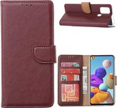 LuxeBass Hoesje geschikt voor Huawei P Smart Z - Bookcase Bruin - portemonnee hoesje - telefoonhoes - gsm hoes - telefoonhoesjes
