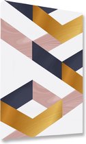 Akoestische panelen - Geluidsisolatie - Akoestische wandpanelen - Akoestisch schilderij AcousticBudget® - paneel met abstracte gouden elementen - design 78 - 90x60 - Wanddecoratie