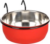Flamingo eet- drinkpot avaro haak - rood - 13cm l x 15.5cm b x 8.5cm h