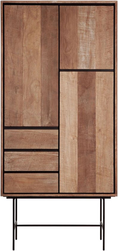 24Designs Meuble Metropole Haut - L100 X P40 X H210 Cm - Teck