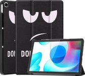 Case2go - Tablet Hoes geschikt voor Realme Pad - 10.4 inch - Tri-Fold Book Case - Auto Wake functie - Don't Touch Me
