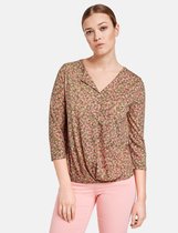 GERRY WEBER Dames Shirt met 3/4-mouwen en bloemenmotief Lila/Pink/Grün Druck-42