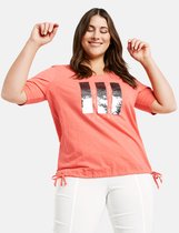 SAMOON Dames Shirt met pailletjes van GOTS-gecertificeerd biologisch katoen