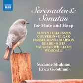 Albumcover met een vogel op een paal, tekst "Serenades & Sonatas for Flute and Harp".