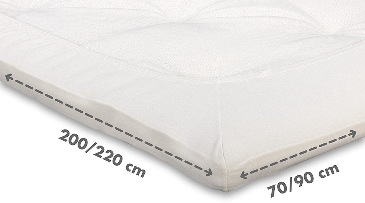 Beter Bed Select Jersey Hoeslaken Topper - 160 x 200/210/220 cm - 100% Katoen - Matrasbeschermer - Matrashoes - Off-White
