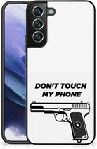 Telefoonhoesje Geschikt voor Samsung Galaxy S22 Pro Back Case Siliconen Hoesje met Zwarte rand Pistol Don't Touch My Phone