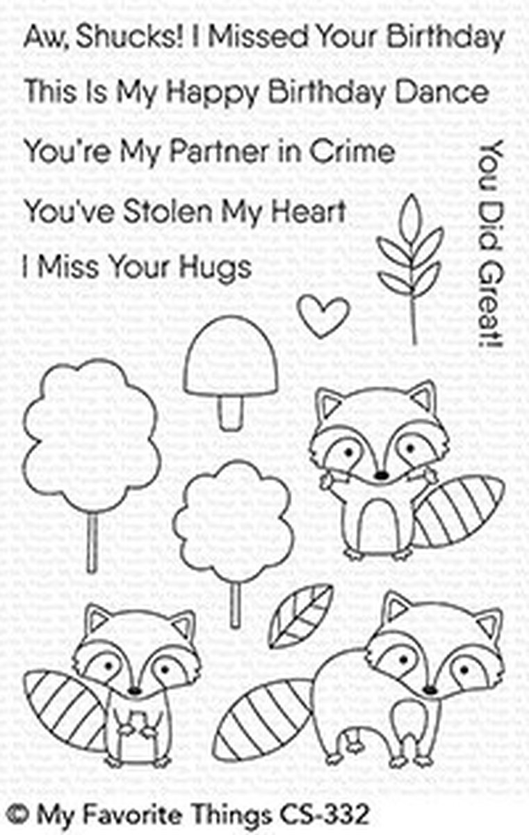 Friendly Raccoons Clear Stamps (CS-332)