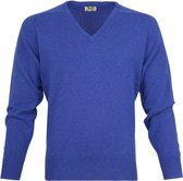 William Lockie - Pullover Lamswol V Persian Royal Blue - Heren - Maat L - Regular-fit