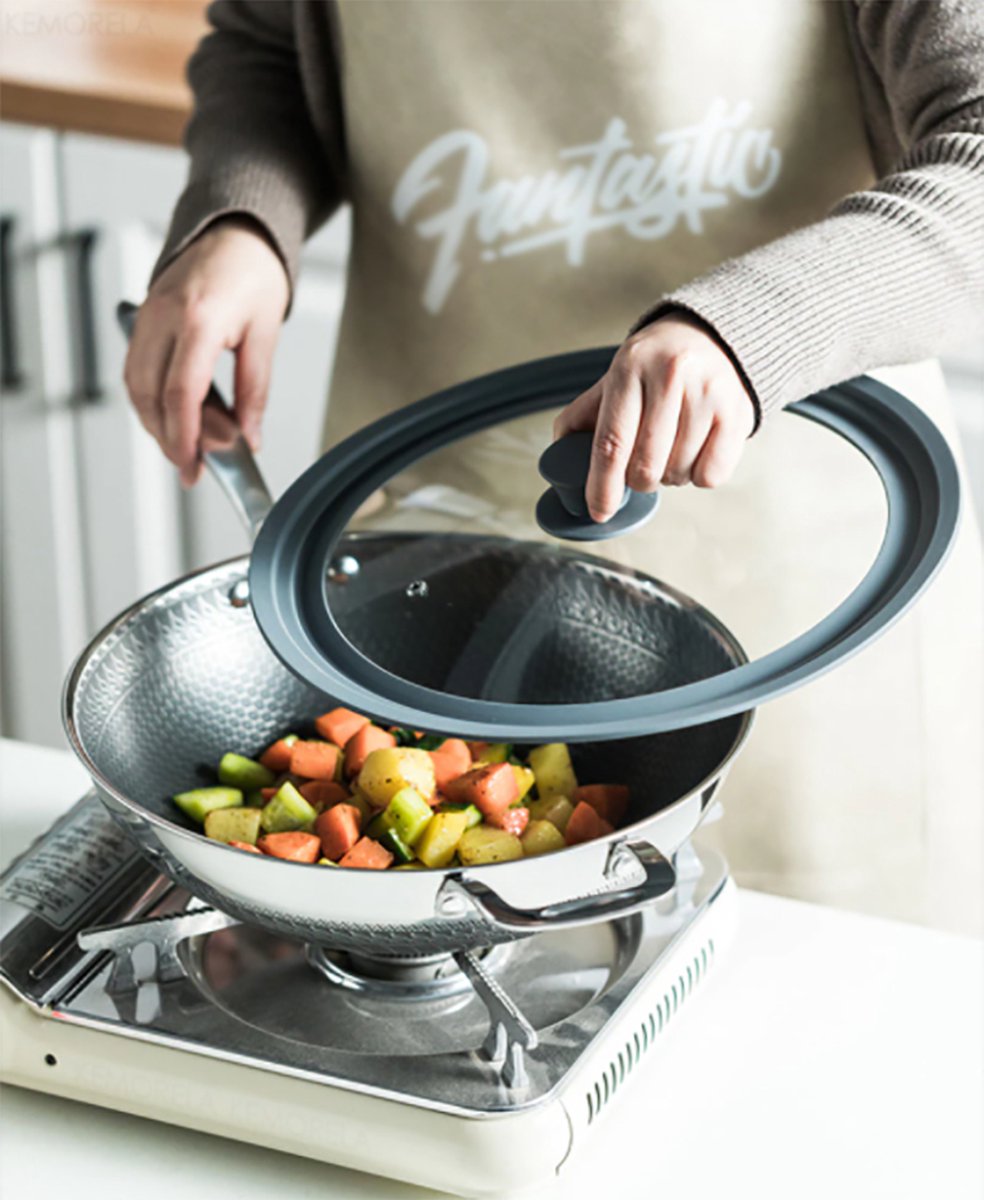 Set de 3 couvercles en Verres pour casseroles - Grijs - Couvercle  anti-éclaboussures 