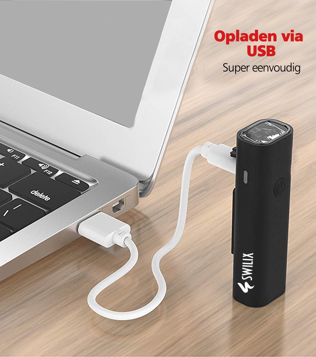 SWILIX ® - Fietsverlichting Set - Oplaadbare USB Led Fietslamp - Voor en  Achter -... | bol