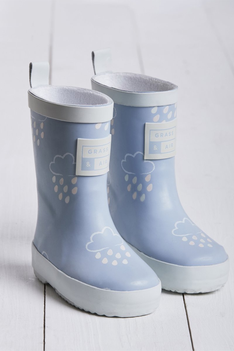 Grass & Air Kleuronthullende Regenlaarzen Baby Blue Maat 24 (UK7)