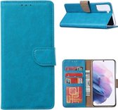 LuxeBass Boekhoesje geschikt voor Oppo Find X3 Neo - Turquoise - telefoonhoes - gsm hoes - telefoonhoesjes