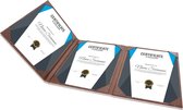 Goodline® - Rapportmap / Diplomamap / Certificaat Mappen - 3x A4 - Houtpatroon Donkerbruin