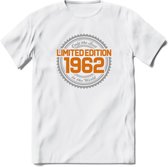 1962 Limited Edition Ring T-Shirt | Zilver - Goud | Grappig Verjaardag en Feest Cadeau Shirt | Dames - Heren - Unisex | Tshirt Kleding Kado | - Wit - XXL