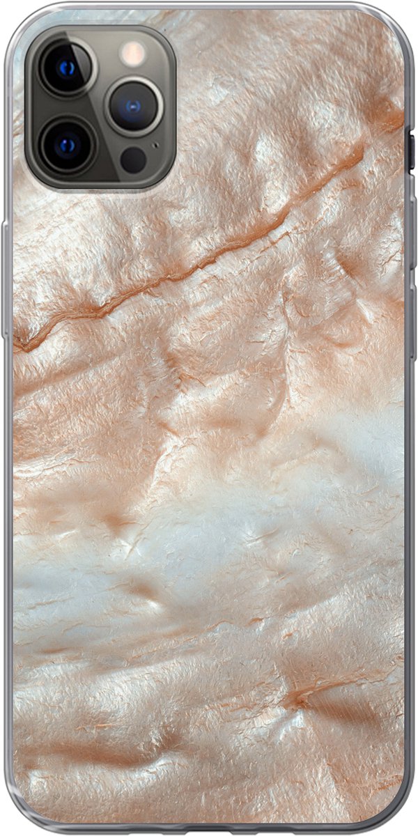 Telefoonhoesje Geschikt voor iPhone 13 Pro Max hoesje - Mineralen - Natuursteen - Parelmoer - Siliconen Telefoonhoesje Telefoonhoesje