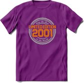 2001 Limited Edition Ring T-Shirt | Zilver - Goud | Grappig Verjaardag en Feest Cadeau Shirt | Dames - Heren - Unisex | Tshirt Kleding Kado | - Paars - XL