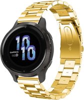 Stalen Smartwatch bandje - Geschikt voor  Garmin Venu 2s stalen band - 40mm - goud - Strap-it Horlogeband / Polsband / Armband