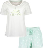 Blue Seven dames pyjama 168517 wit/lichtgroen - 44