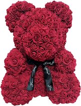 CerisiaAnn Rozen kunstmatige romantische beer, cadeau voor Valentijnsdag, verjaardag, bruiloft en jubilea, wijnrood (wijnrood) - Valentijn cadeautje