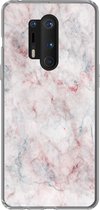 OnePlus 8 Pro - Marbre - Rouge - Natuursteen - Siliconen