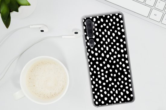 Xiaomi Mi Note 10 Pro - Pois - Zwart - Wit - Coque de téléphone en Siliconen