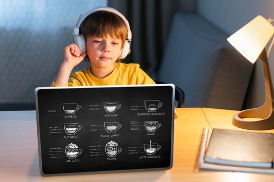 Autocollant pour ordinateur portable - 12,3 pouces - Cuisine - Café - Boisson