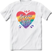 Born This Way | Pride T-Shirt | Grappig LHBTIQ+ / LGBTQ / Gay / Homo / Lesbi Cadeau Shirt | Dames - Heren - Unisex | Tshirt Kleding Kado | - Wit - M