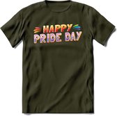 Pride Day | Pride T-Shirt | Grappig LHBTIQ+ / LGBTQ / Gay / Homo / Lesbi Cadeau Shirt | Dames - Heren - Unisex | Tshirt Kleding Kado | - Leger Groen - S