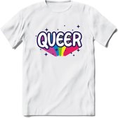 Queer | Pride T-Shirt | Grappig LHBTIQ+ / LGBTQ / Gay / Homo / Lesbi Cadeau Shirt | Dames - Heren - Unisex | Tshirt Kleding Kado | - Wit - 3XL