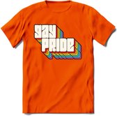 Gay Pride T-Shirt | Grappig LHBTIQ+ / LGBTQ / Gay / Homo / Lesbi Cadeau Shirt | Dames - Heren - Unisex | Tshirt Kleding Kado | - Oranje - XL