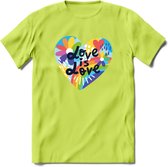 Love Is Love | Pride T-Shirt | Grappig LHBTIQ+ / LGBTQ / Gay / Homo / Lesbi Cadeau Shirt | Dames - Heren - Unisex | Tshirt Kleding Kado | - Groen - XL